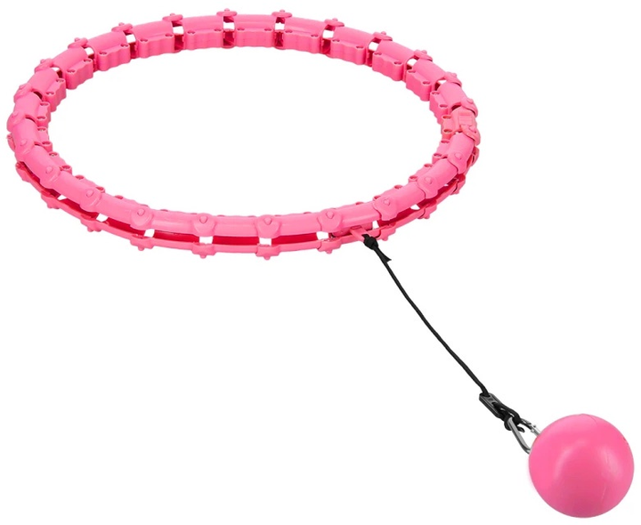 Hula-hop HMS OHA02 Pink z wypustkami i obciążnikiem One Fitness + pas BR160 (5907695552928) - obraz 4