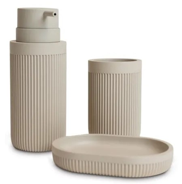 Zestaw łazienkowy Olsen Home 3 elementy Szary (5740007817106) - obraz 1