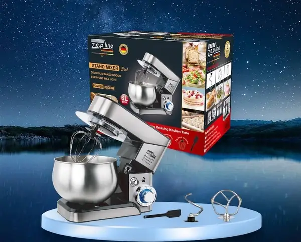 Планетарный миксер тестомес Zepline ZP-105 из нержавеющей стали 6л, 3500 Вт - изображение 3