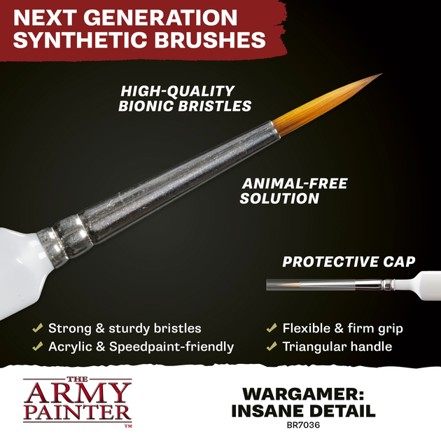 Pędzel The Army Painter Wargamer Insane Detail Brush (5713799703605) - obraz 3