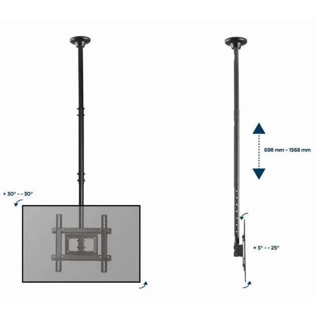 Кронштейн универсальный Gembird CM-70ST-01 32” - 70” 50 кг - изображение 3