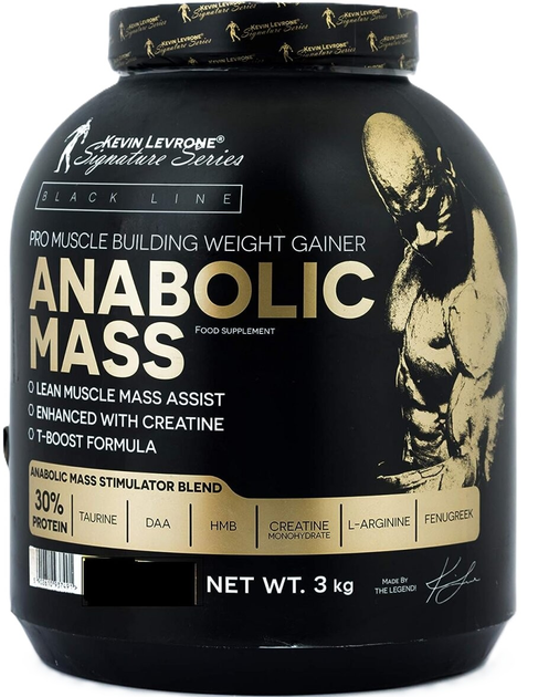 Gainer Kevin Levrone Anabolic Mass Jar 3 kg Truskawka (5901764786757) - obraz 1