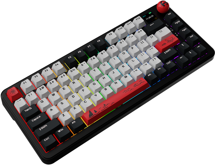 Klawiatura bezprzewodowa Ajazz AK820 Max Avocado switch USB/Bluetooth Czarny/Szary (AK820MAX-AS-BG) - obraz 4
