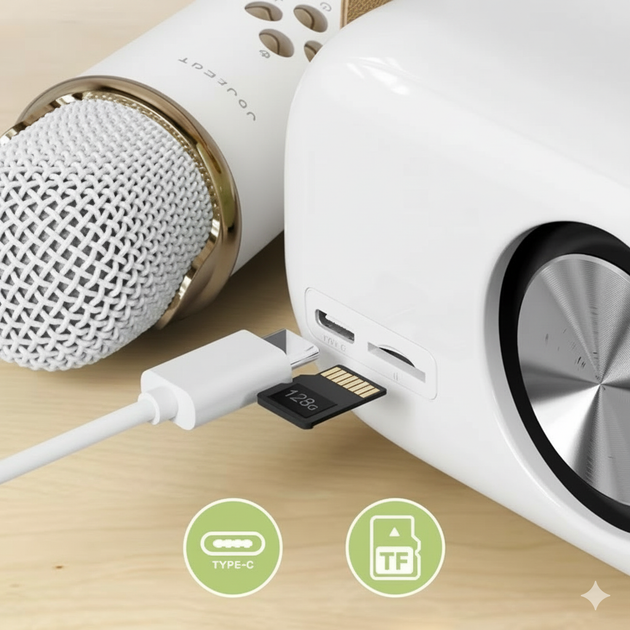 Акумуляторна караоке колонка з мікрофоном дитяча портативна Bluetooth колонка FM радіо (AA0472) - зображення 5