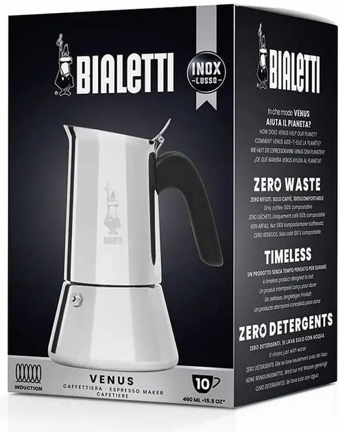 Гейзерна кавоварка Bialetti New Venus Induzione на 10 чашок 500 мл срібляста (8006363028912) (955555910839552) - Уцінка - зображення 2
