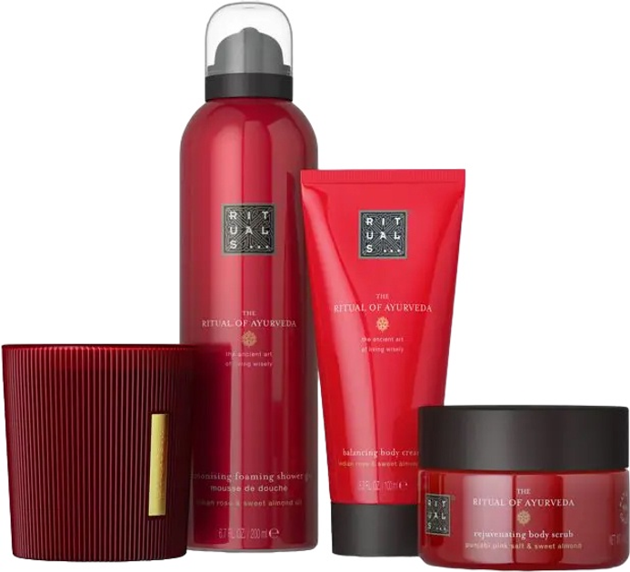 Zestaw Rituals The Ritual Of Ayurveda Krem do ciala 100 ml + Peeling do ciala 125 ml + Zel pod prysznic 200 ml + Swieca zapachowa 140 g (8719134184488 (955555912130661) - Outlet - obraz 2