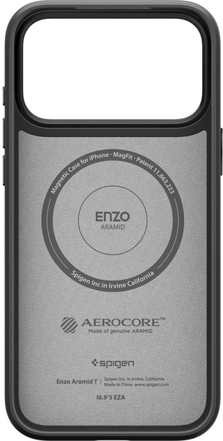 Панель Spigen Enzo Aramid "T" MagSafe Case для Apple iPhone 17 Pro Black (8800283310887) - зображення 4