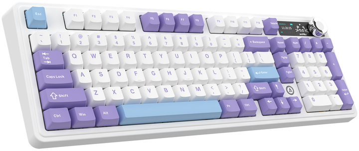 Klawiatura bezprzewodowa Ajazz AK980 Gift Switch V2 USB/Bluetooth Biały/Fioletowy (AK980-GV2-PWB) - obraz 3