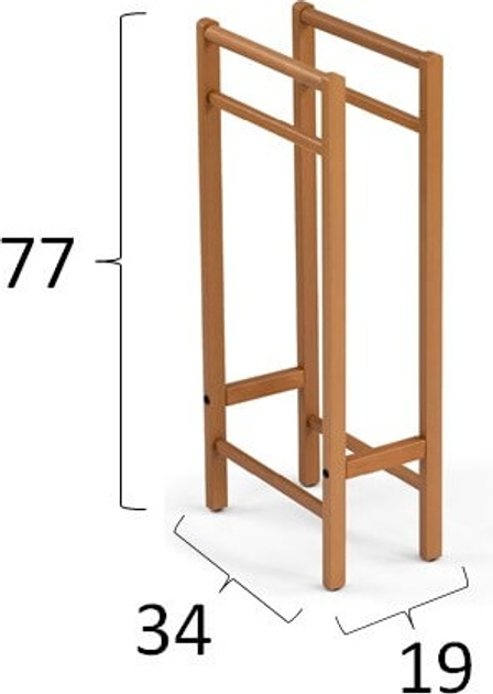 Стійка для рушників Arredamenti Salvi' 77 x 34 см Коричнева (ARIT-111-BR) - зображення 6