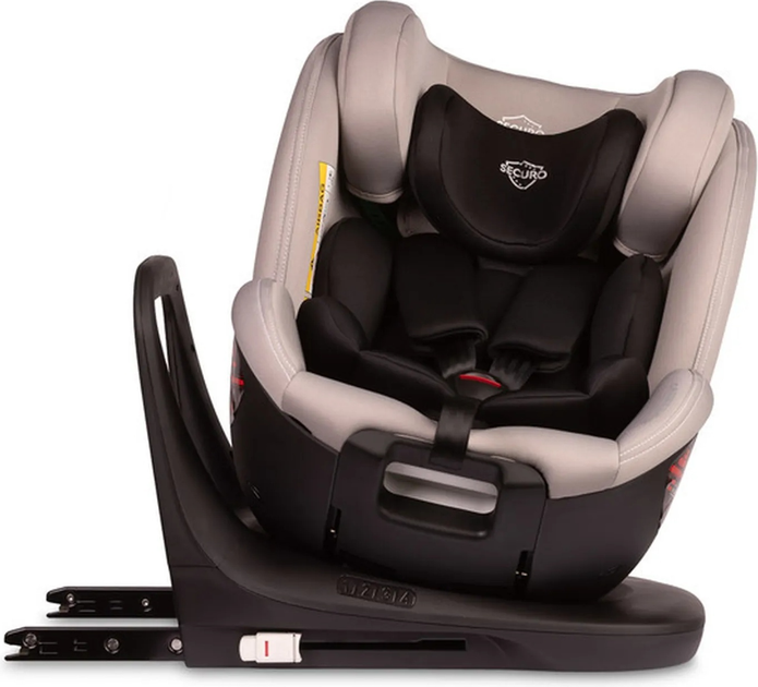 Fotelik samochodowy Caretero Securo I-Size Isofix od 40 cm do 150 cm Jasnoszary TERO-18554 (5903076320469) - obraz 4