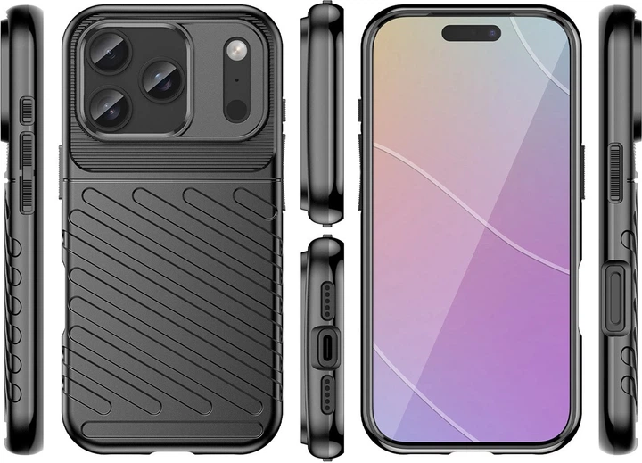 Etui plecki Hurtel Thunder Case do Apple iPhone 17 Pro Black (5907769379581) - obraz 3