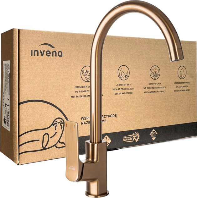 Кухонний змішувач Invena NERI Мідний - зображення 3