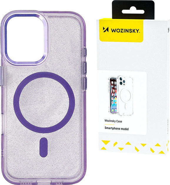 Etui plecki Wozinsky Glitter Case with Mag Safe do Samsung Galaxy S25 Ultra Purple (5907769369360) - obraz 1
