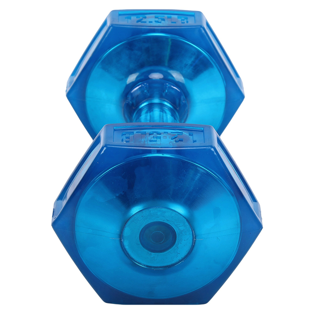 Гантель для фитнеса с TPU покрытием Zelart Jelly Urethane Coated Dumbbells TA-2946-12_5LB 1шт 5,7кг синий - изображение 3