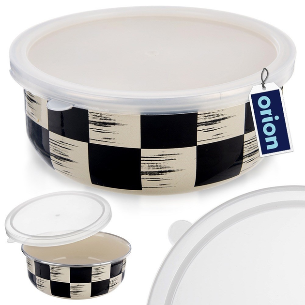 Miska Vilde SZACHOWNICA emaliowana z pokrywką 19 cm 1.5 l (8592381207106) - obraz 4