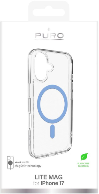 Панель Puro Lite Mag для iPhone 17 Blue\Transparent (8018417527180) - зображення 2