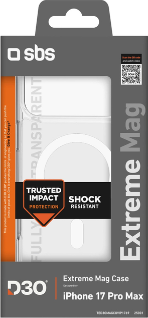 Etui plecki SBS Extreme Mag do Apple iPhone 17 Pro Max Transparent (8018417525001) - obraz 2