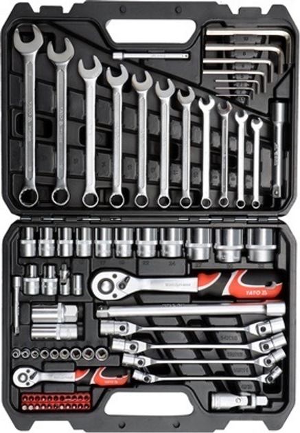 Zestaw narzędzi YATO 1/4'', 1/2'' 77 elementów (YT-38781) - obraz 1