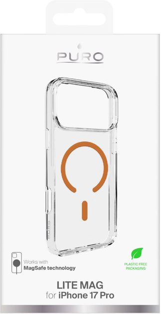 Панель Puro Puro Lite Mag для iPhone 17 Pro Orange\Transparent (8018417527272) - зображення 2