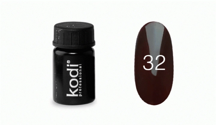 Цветная гель краска для дизайна ногтей Kodi Professional №32 коричневый, 4мл (старый дизайн) - Фото 1 Цветная гель краска для дизайна ногтей Kodi Professional №32 коричневый, 4мл (старый дизайн) - изображение 1