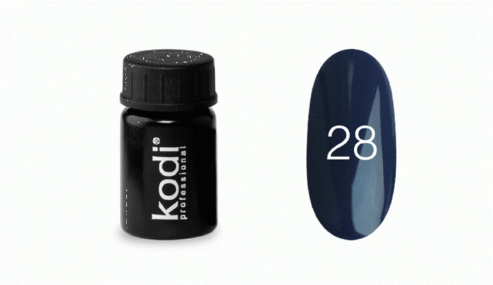 Цветная гель краска для дизайна ногтей Kodi Professional №28 синий, 4мл (старый дизайн) - Фото 1 Цветная гель краска для дизайна ногтей Kodi Professional №28 синий, 4мл (старый дизайн) - изображение 1