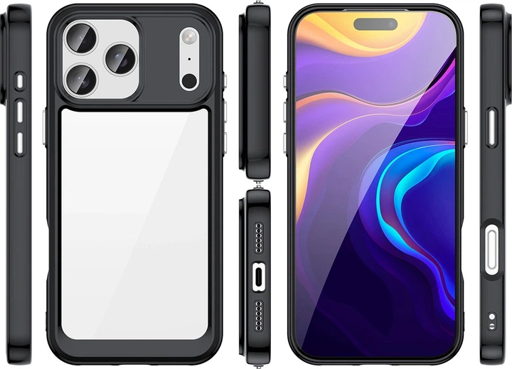 Панель Hurtel Outer Space для Apple iPhone 17 Pro Transparent/Black (5907769379628) - зображення 2