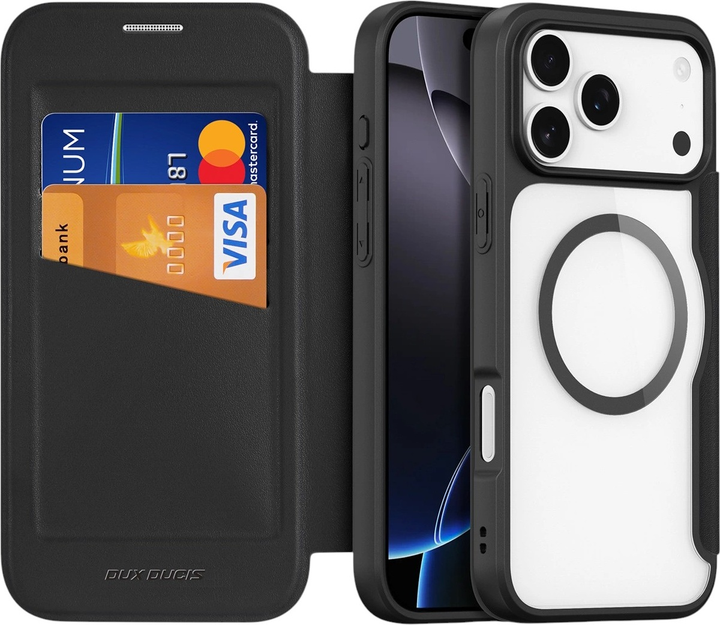 Etui z klapką Dux Ducis Skin X Pro MagSafe do Apple iPhone 17 Pro Black (6971824153729) - obraz 2