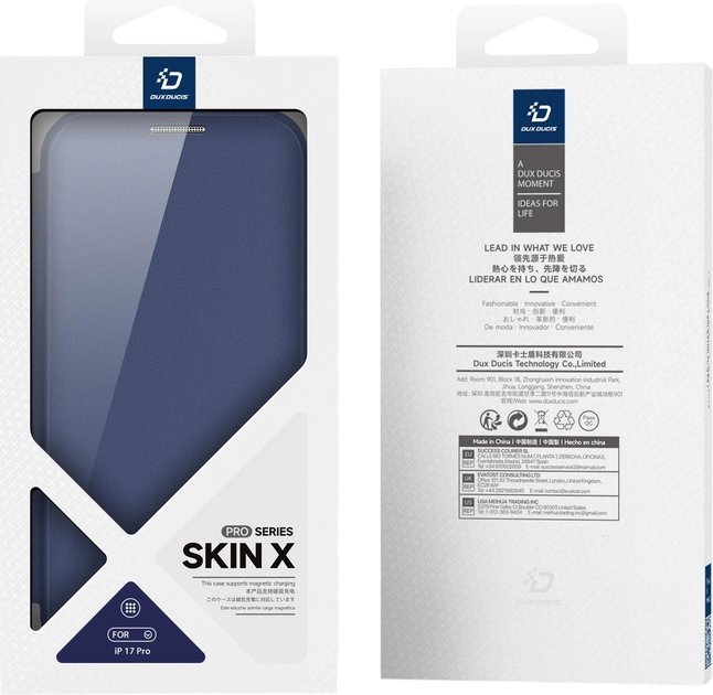 Etui z klapką Dux Ducis Skin X Pro MagSafe do Apple iPhone 17 Pro Blue (6971824153736) - obraz 8