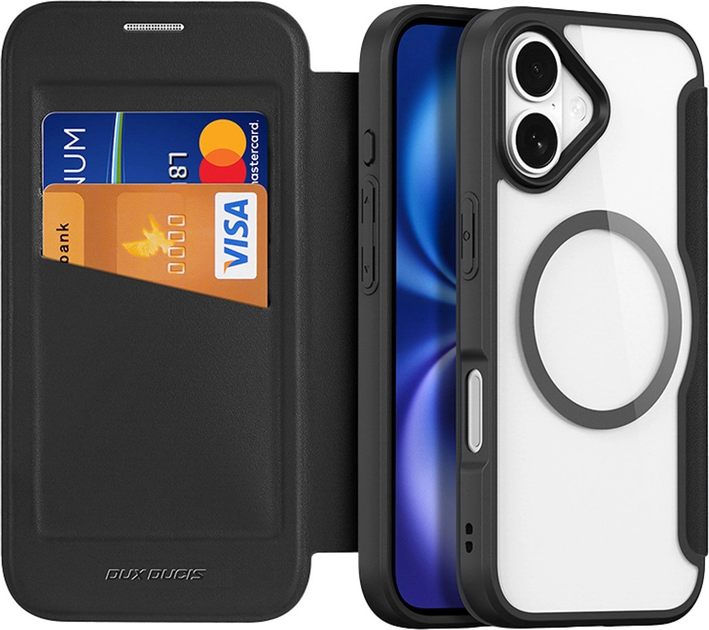 Etui z klapką Dux Ducis Skin X Pro MagSafe do Apple iPhone 17 Black (6971824153668) - obraz 2