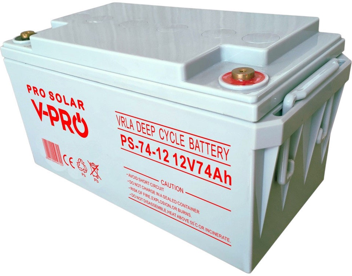 Акумуляторна батарея Volt Polska DEEP CYCLE VPRO SOLAR 12V 74Ah VRLA (5904100450725) - зображення 4