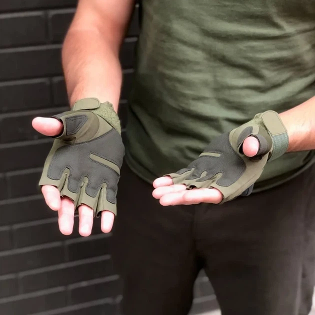 Тактические перчатки беспалые Combat Tac Хаки L - изображение 7