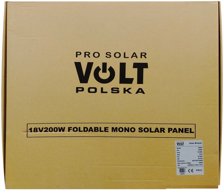 Фотоелектрична панель Volt Polska MONO 200W 18V + USB 5V3A + USB-C 3A (5904100452767) - зображення 4
