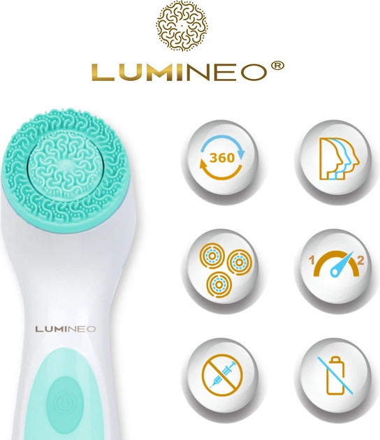 Szczoteczka do twarzy Lumineo Brush Classic 3 końcówki + żel do skóry problematycznej (5904726872444) - obraz 3