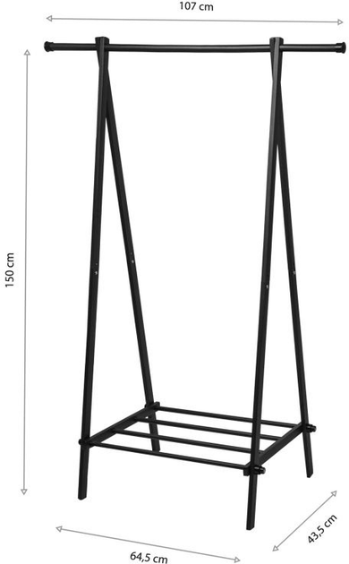 Stojak na ubrania ModernHome by Multistore Black (YLT-0311E BLACK) - obraz 5