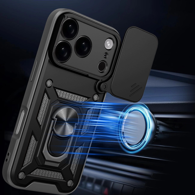 Панель Hurtel Hybrid Armor Camshield для Apple iPhone 17 Pro Max Black (5907769379406) - зображення 4
