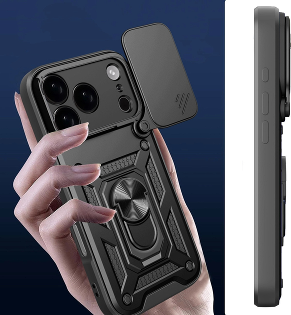 Панель Hurtel Hybrid Armor Camshield для Apple iPhone 17 Pro Black (5907769379390) - зображення 2