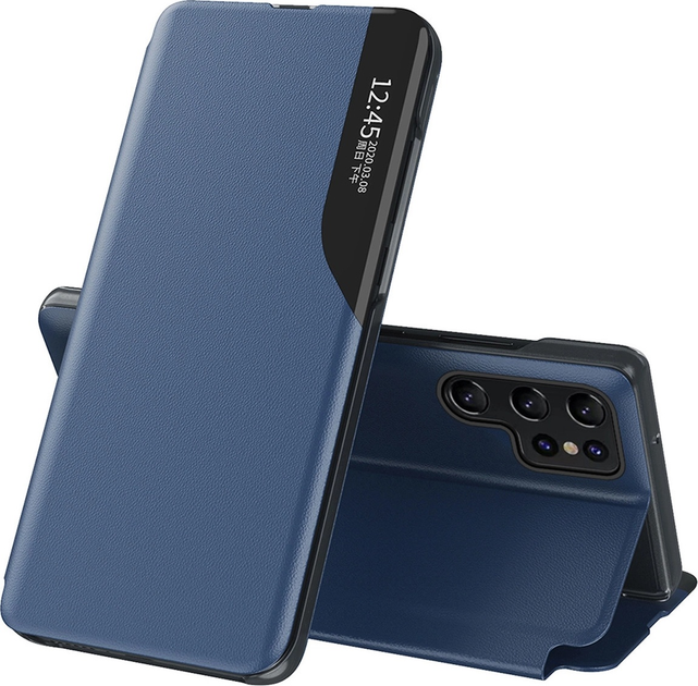 Чохол Hurtel Eco Leather View Case для Samsung Galaxy S25 Ultra Blue (5907769368288) - зображення 1