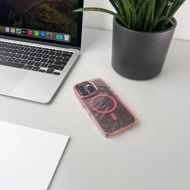 Etui plecki Hurtel Glitter Case MagSafe Compatible do Apple iPhone 17 Pink (5907769380402) - obraz 6