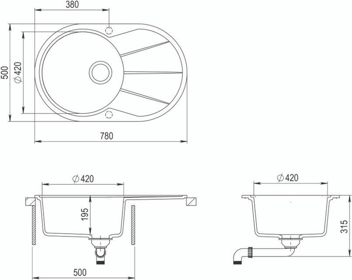 Zlewozmywak AquaSanita Clarus SR101 Czarny (000051023595) - obraz 2