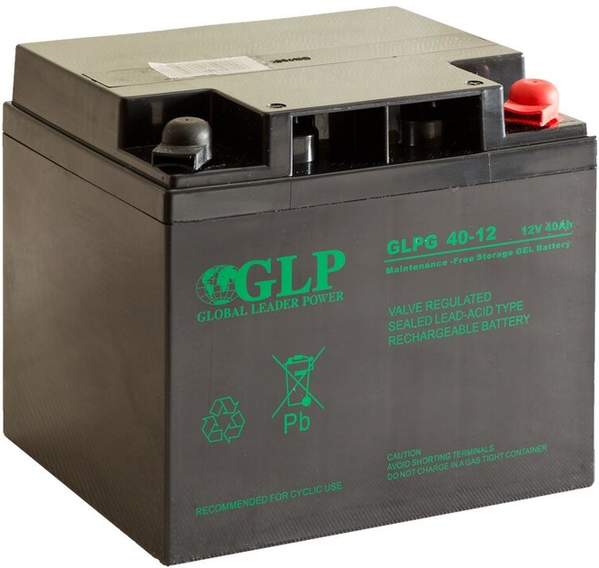 Акумуляторна батарея GLP VRLA GEL GLPG 40-12 12 V 40 Ah M6 (5902135118672) - зображення 1