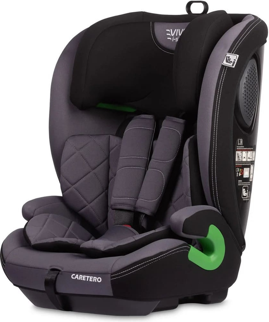 Fotelik samochodowy Caretero Vivo I-Size Isofix od 76 cm do 150 cm Grafitowy TERO-2050 (5903076321701) - obraz 5