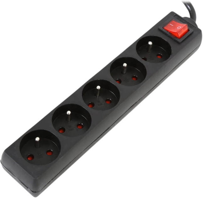Listwa zasilająca Omega Listwa 5 m 5 gniazd Black (5907595411073) - obraz 1