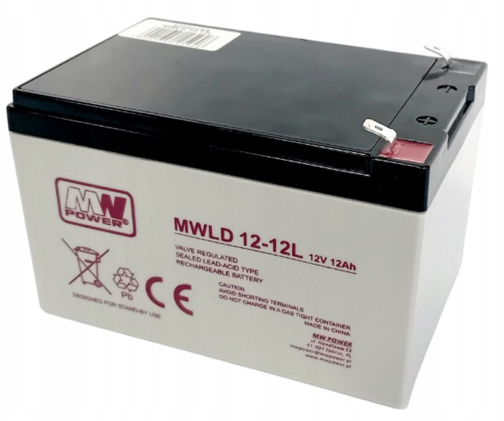 Akumulator MW Power MWLD 12-12L 12 V 12 Ah (5902135168219) - obraz 1