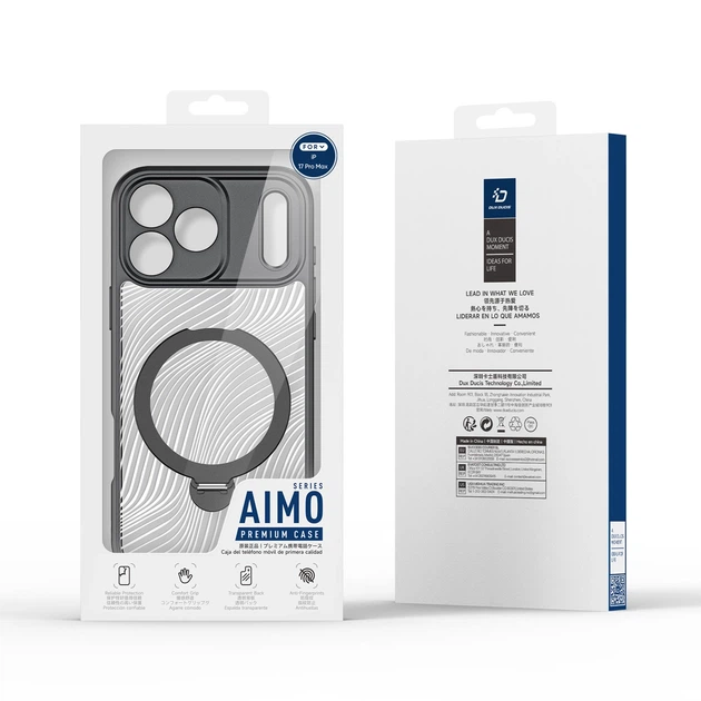 Etui plecki Dux Ducis Aimo Mag Case with Magnetic Ring and Stand do Apple iPhone 17 Pro Max Black (6971824153378) - obraz 3
