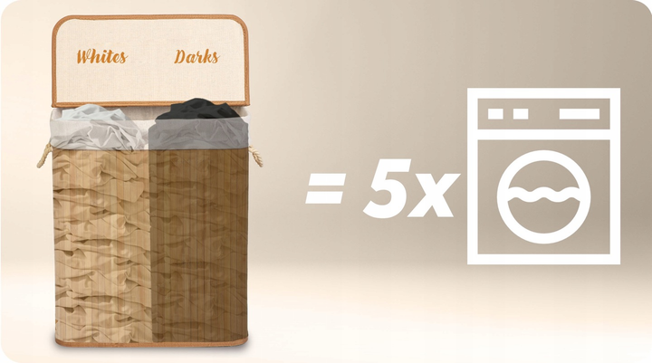 Bambusowy kosz na pranie Massido 100 l (5903890625108) - obraz 4