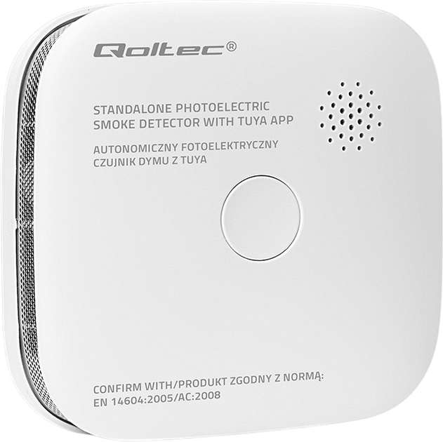 Датчик диму Qoltec з батареєю Tuya Wi-Fi 85 дБ LED (5901878525792) - зображення 2