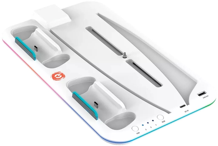 Wielofunkcyjna podstawka chlodzaca Canyon CS-5 RGB 2 w 1 White (CND-CSPS5W) (G150441600101) - Outlet - obraz 1