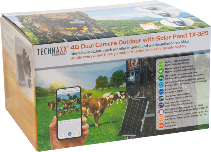 IP-камера Technaxx 4G Dual Kamera Outdoor TX-329 with solar panel (4260358128559) - зображення 7