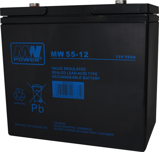 Акумуляторна батарея MW Power VRLA AGM MW 55-12 12V 55 Ah (5901885207360) - зображення 1