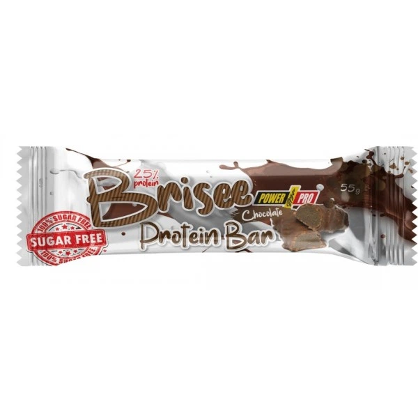 Power Pro, Батончик Brisee bar 25%, шоколад, без цукру, 55 г - 1/20 (820500) - Фото 1 Power Pro, Батончик Brisee bar 25%, шоколад, без цукру, 55 г - 1/20 (820500) - зображення 1